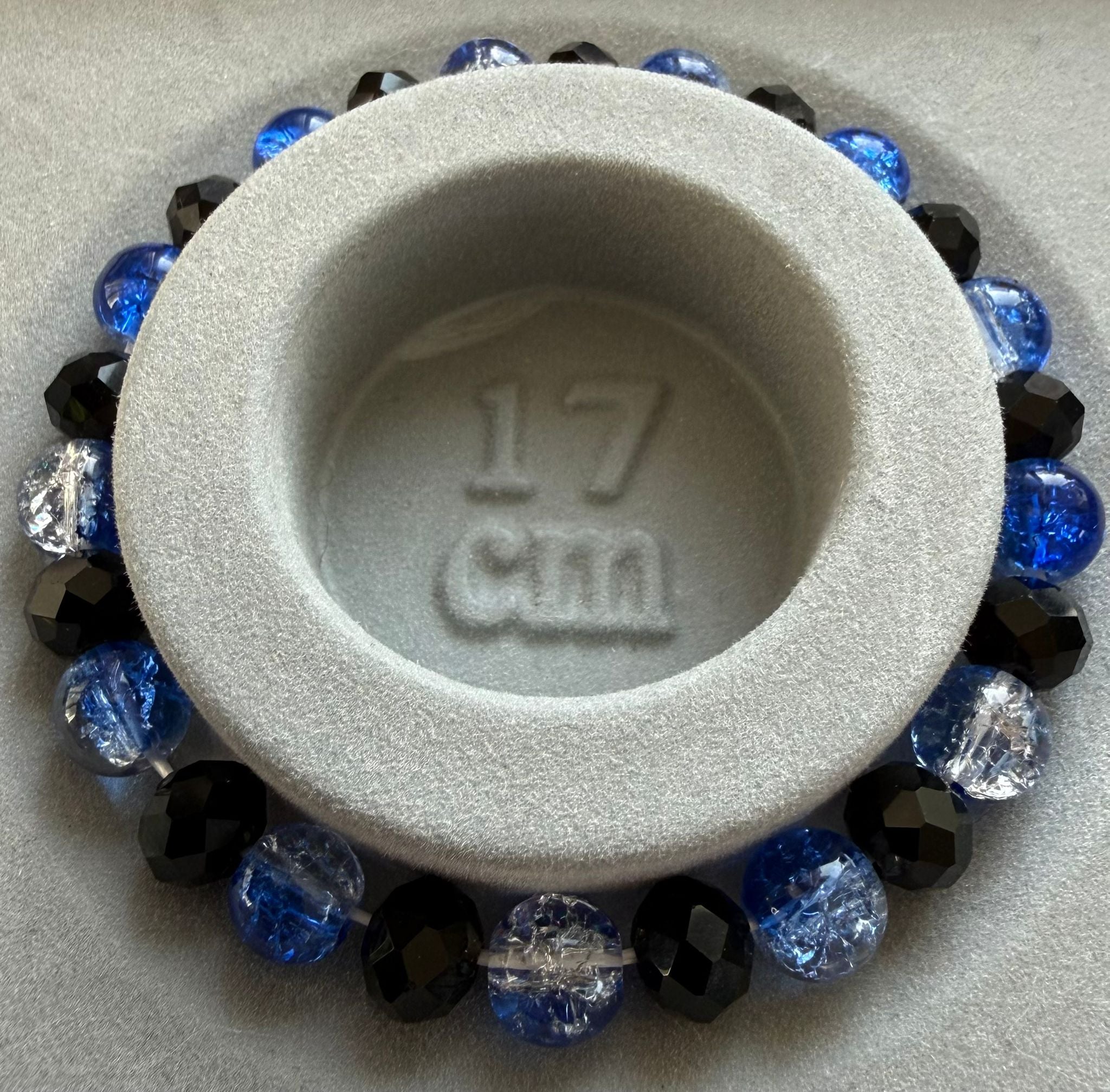 Perlenarmband 17 cm Tinteblau