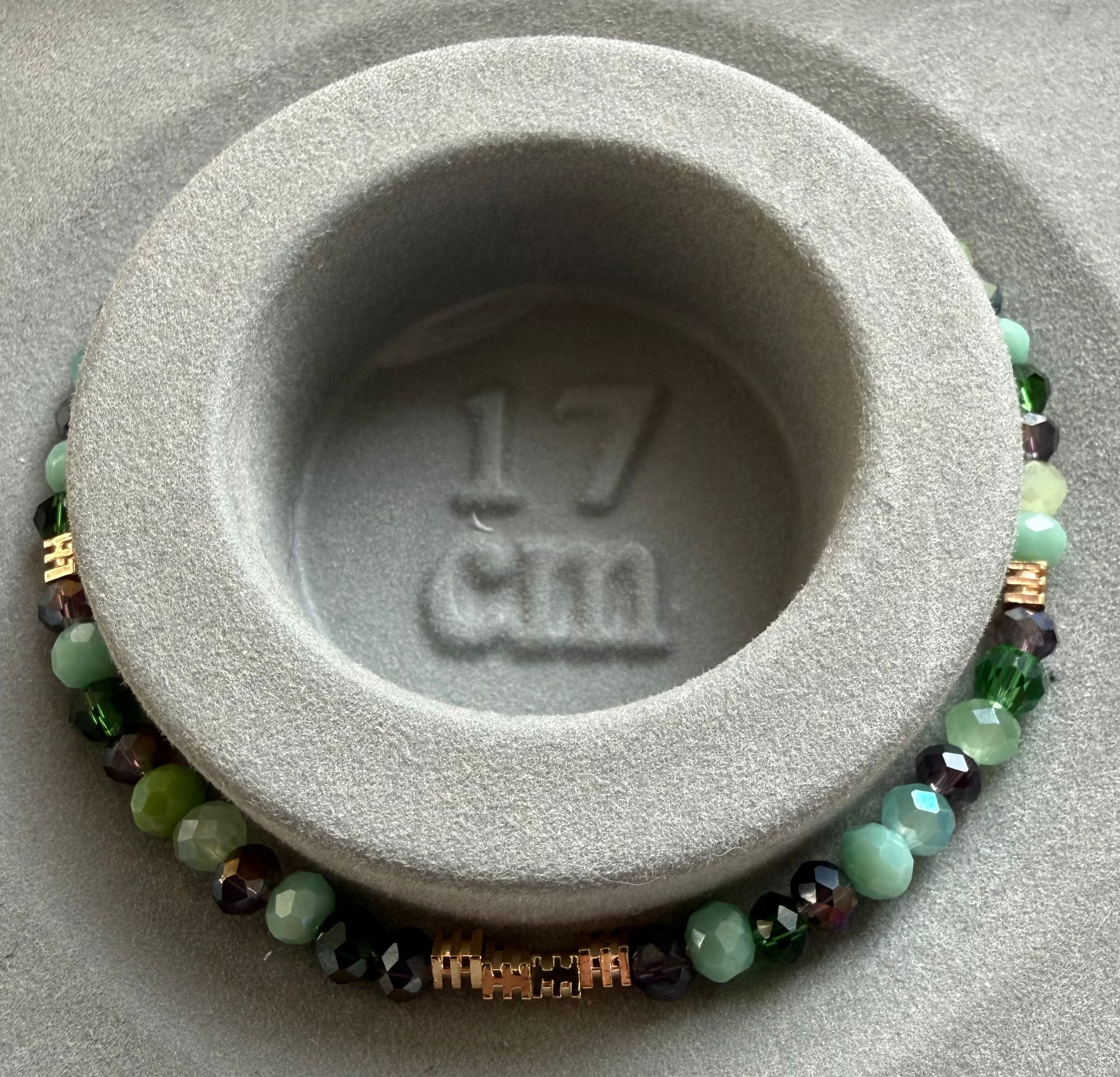 Runde Spacer Perlenarmband 17 cm